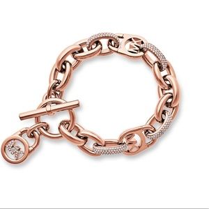 Michael Kors Crystal Logo Chain Bracelet